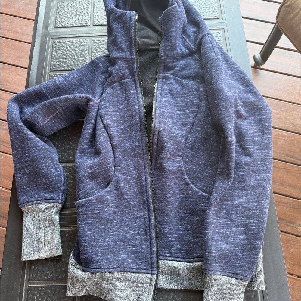 Blue and Gray Zip-Up Hoodie